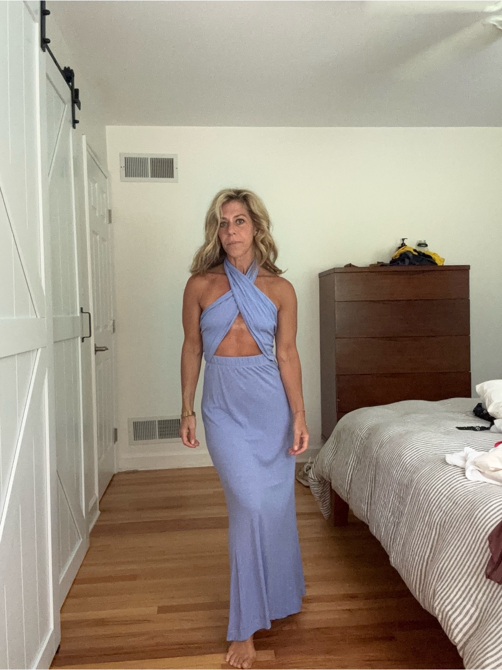 Free People Sleeveless Twist Front Cutout Maxi Dress in Lavender